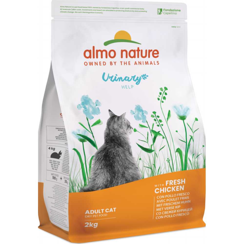 Сухой корм для взрослых кошек Almo Nature Holistic Cat для профилактики мочекаменной болезни (со свежей курицей) - 2 кг