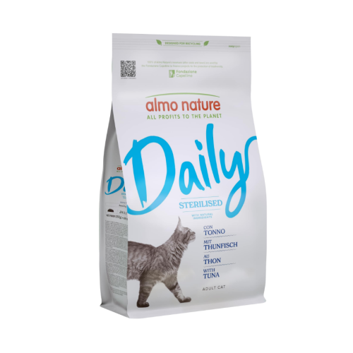 Сухий корм  для дорослих стерилізованих котів Almo Nature Daily Cat Sterilised (з тунцем) - 12 кг
