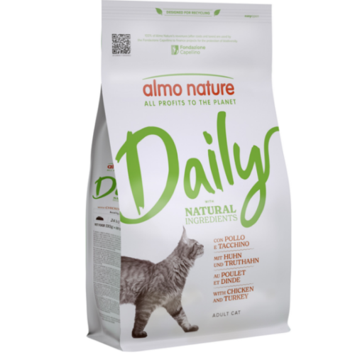 Сухой корм для взрослых кошек Almo Nature Daily Cat (с курицей и индейкой) - 1,2 кг