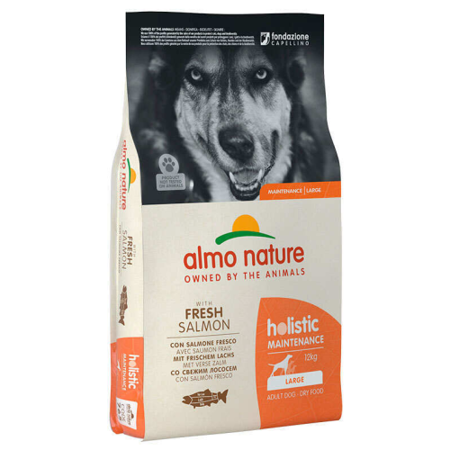 Сухой корм для взрослых собак крупных пород Almo Nature Holistic Dog L (со свежим лососем) - 12 кг.
