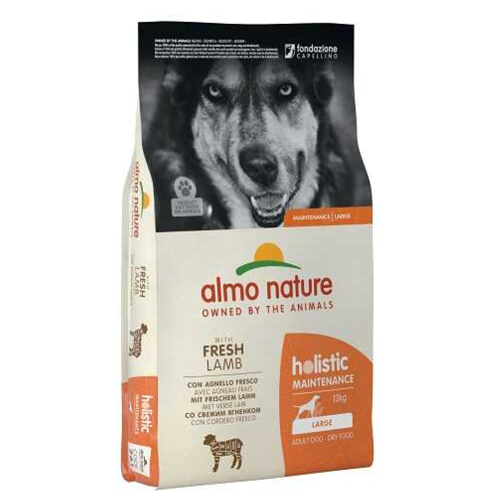 Сухой корм для взрослых собак крупных пород Almo Nature Holistic Dog L (со свежим ягненком) - 12 кг.