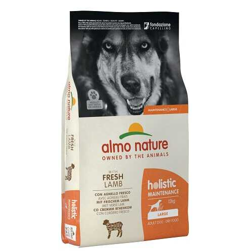 Сухой корм для взрослых собак крупных пород Almo Nature Holistic Dog L (со свежим ягненком) - 12 кг.