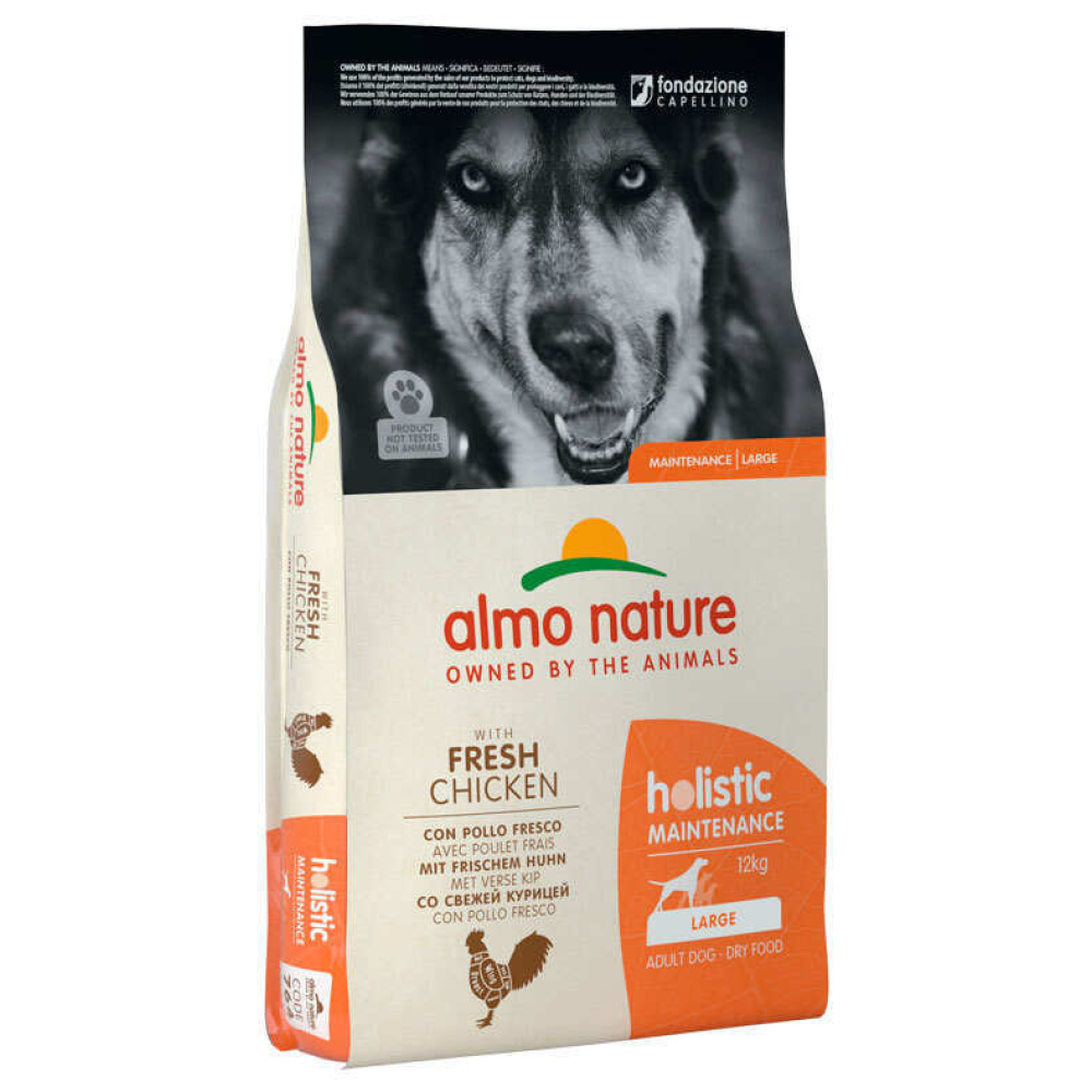 Сухой корм для взрослых собак крупных пород Almo Nature Holistic Dog L (со свежей курицей) - 12 кг.