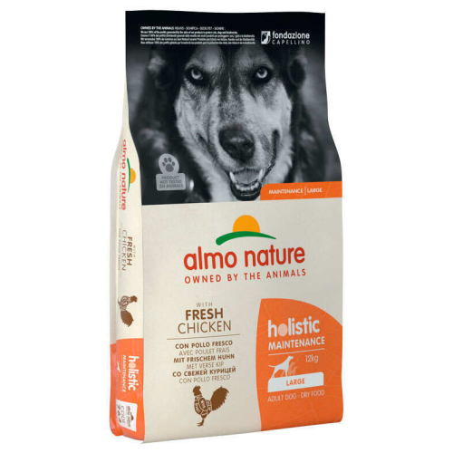 Сухой корм для взрослых собак крупных пород Almo Nature Holistic Dog L (со свежей курицей) - 12 кг.