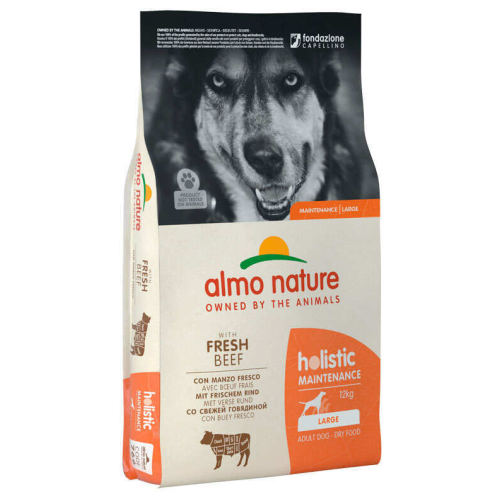 Сухой корм для взрослых собак крупных пород Almo Nature Holistic Dog L (свежей говядиной) - 12 кг.