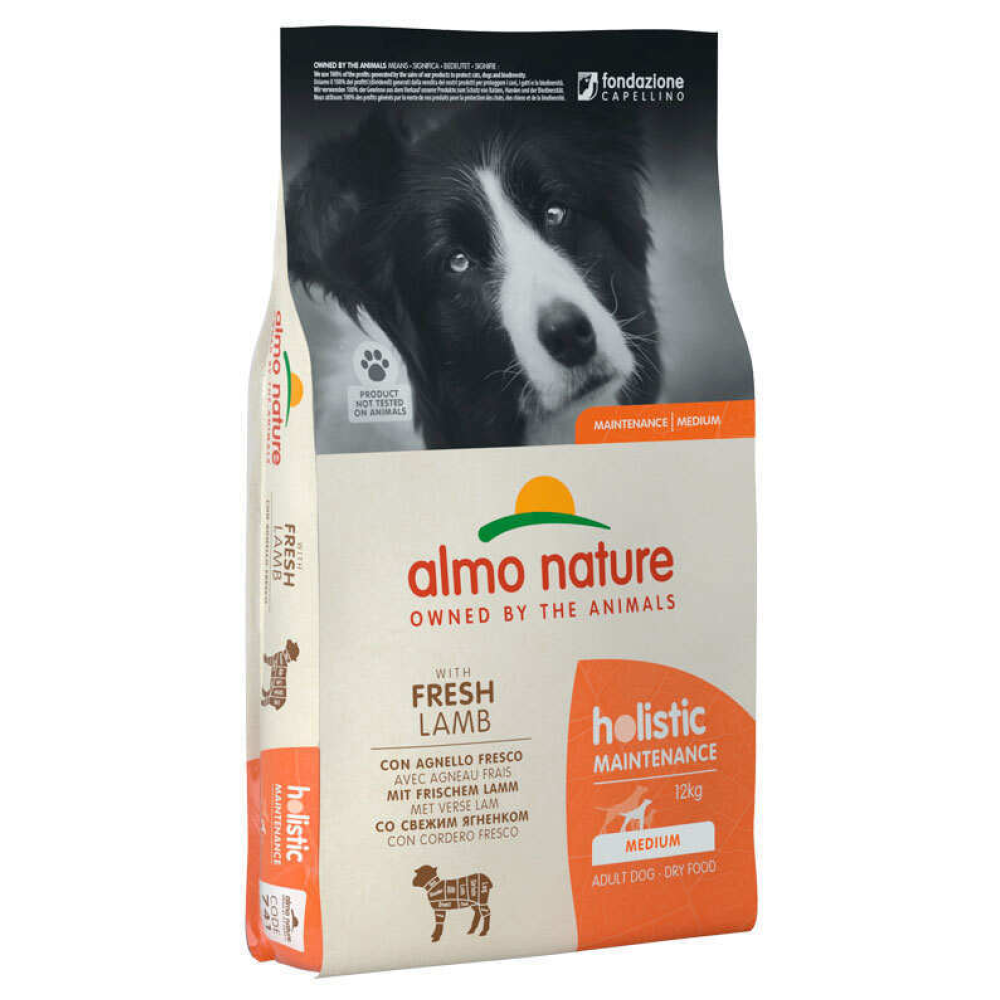 Сухой корм для взрослых собак средних пород Almo Nature Holistic Dog M (со свежим ягненком) - 12 кг.