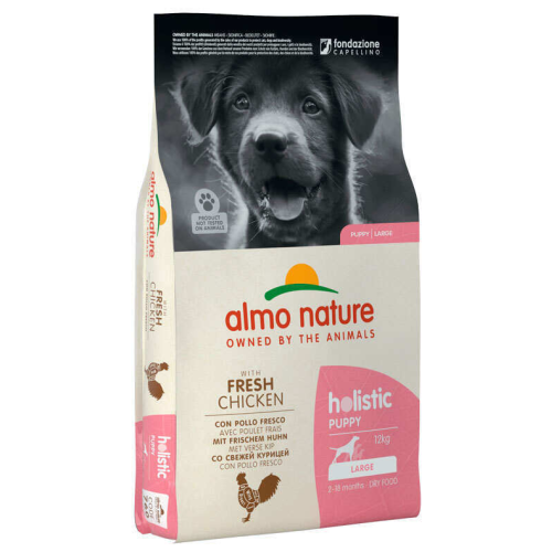 Сухий корм для цуценят середніх порід Almo Nature Holistic Dog M-L (зі свіжою куркою) - 12 кг