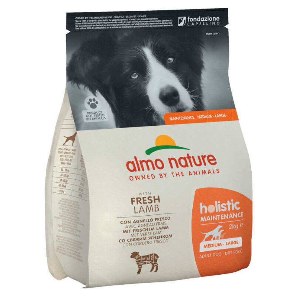 Сухой корм для взрослых собак средних и крупных пород Almo Nature Holistic Dog M-L (со свежим ягненком) - 2 кг