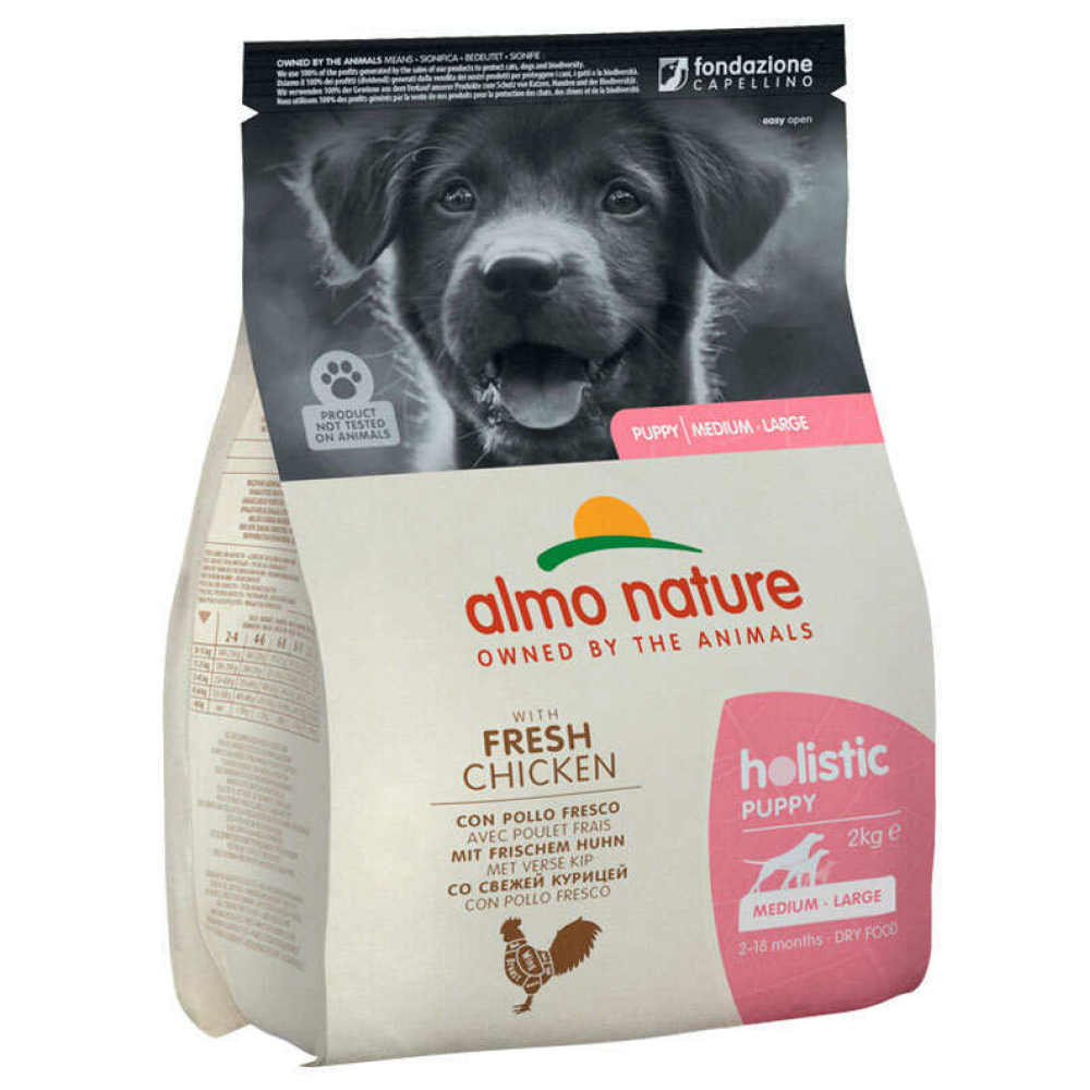 Сухой корм для щенков средних и крупных пород Almo Nature Holistic Dog M-L (со свежей курицей) - 2 кг