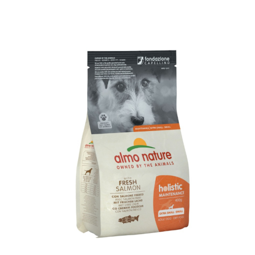 Almo Nature Holistic Dog XS-S для дорослих собак маленьких порід зі свіжим лососем (0,4 кг)