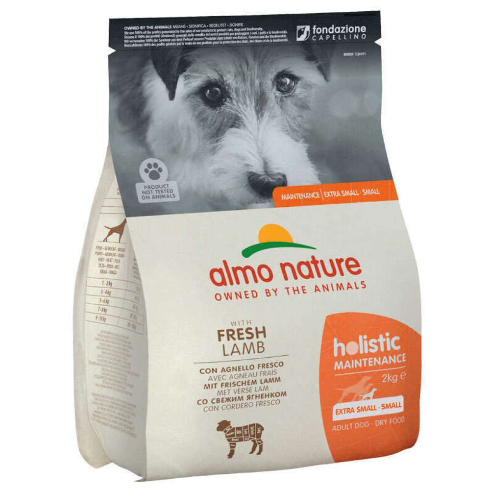 Сухой корм для взрослых собак маленьких пород Almo Nature Holistic Dog XS-S (со свежим ягненком) - 2 кг