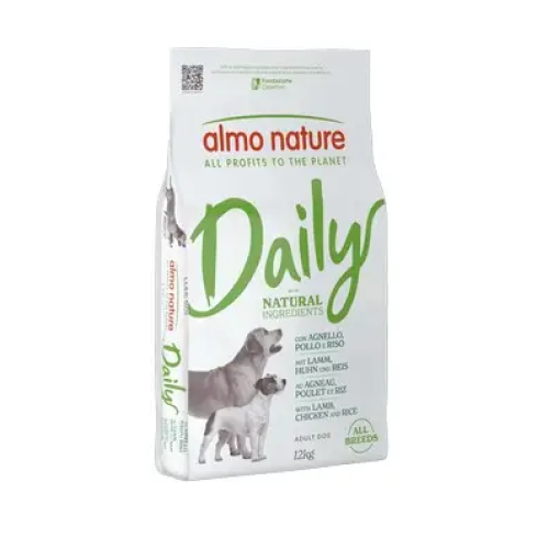 Сухой корм для взрослых собак всех пород Almo Nature Daily Dog (с ягненком, курицей и рисом) - 12 кг