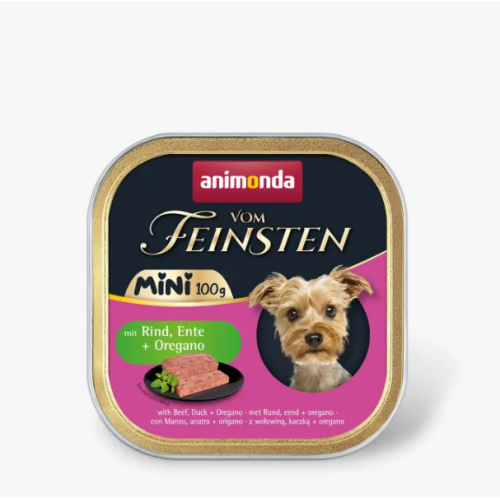 Корм вологий для собак міні порід Animonda Vom Feinsten Adult Mini (з яловичиною, качкою + орегано) паштет - 100 г