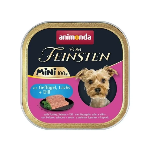 Корм вологий для собак міні порід Animonda Vom Feinsten Adult Mini (з птицею, лососем) паштет - 100 г