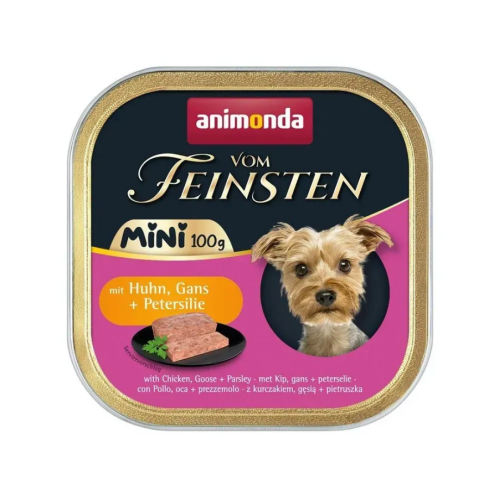 Корм влажный для собак мини пород Animonda Vom Feinsten Adult Mini (с курицей, гусем + петрушка) паштет - 100 г