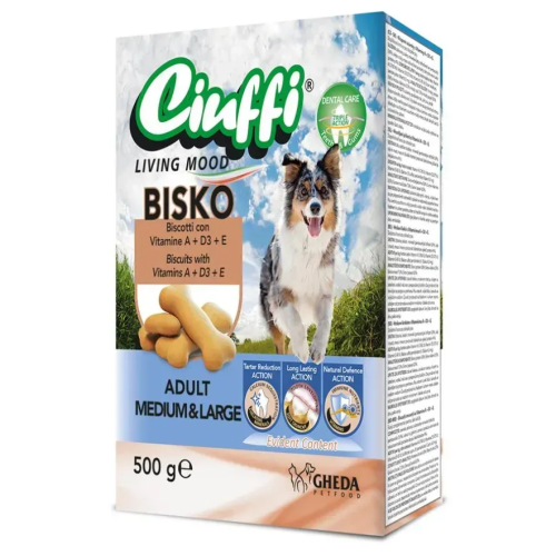 Лакомство для собак средних и крупных пород Gheda Ciuffi Bisko Adult Medium & Large (с курицей) - 500 гр