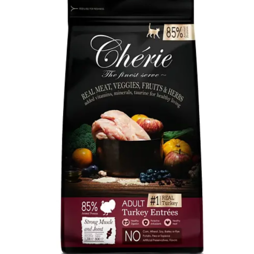 Повнораціонний сухий корм для дорослих котів Cherie Dry Food Strong Muscle & Joint- Adult Turkey Entrees, з індичкою - 5 кг