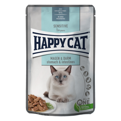 Вологий корм для котів з чутливим травленням HAPPY СAT Beutel Care Magen-Darm (шматочків в cоусі) пауч - 10х85 г