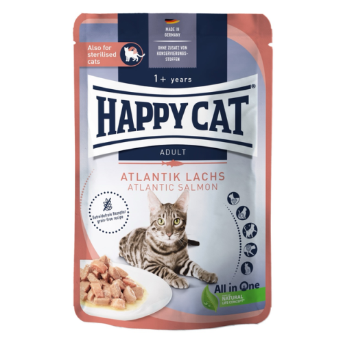 Вологий корм для котів HAPPY СAT Beutel Culinary A-Lachs  (шматочкі в cоус з лососем) пауч - 10х85 г