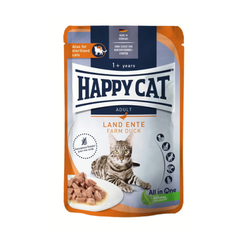 Влажный корм для кошек HAPPY САТ Beutel Culinary Land Ente (кусочки в соусе с уткой) пауч - 10х85 г