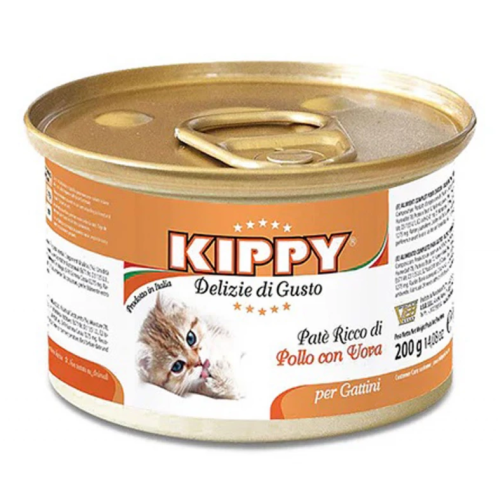 Влажный корм для котят Kippy Kitten Pate Chicken Eggs (паштет с курицей и яйцом) железная банка - 200 г