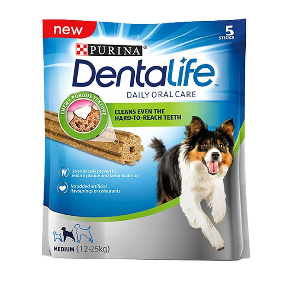 Лакомство для взрослых собак средних пород Purina DentaLife Medium (здоровье полости рта) - 115 г