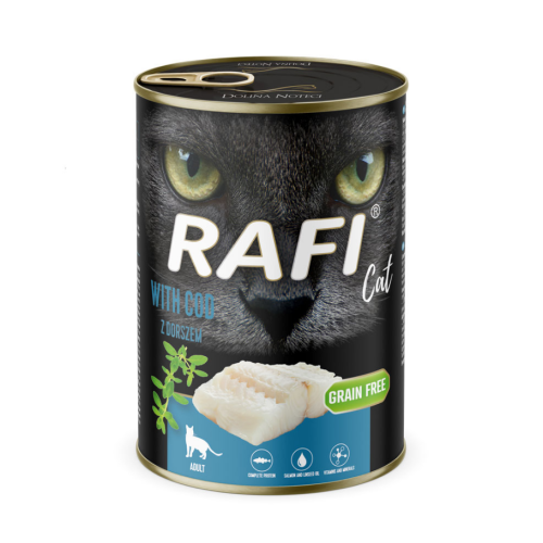 Вологий корм для для дорослих котів Dolina Noteci Rafi Cat з тріскою 400 г