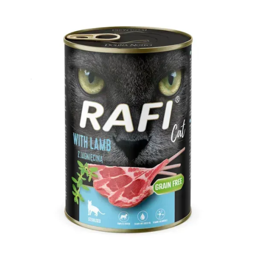 Влажный корм для стерилизованных кошек Dolina Noteci RAFI Cat с ягненком 400 г
