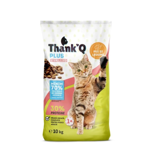 Сухий корм для стерилізованих котів ThankQ курка, 10 кг