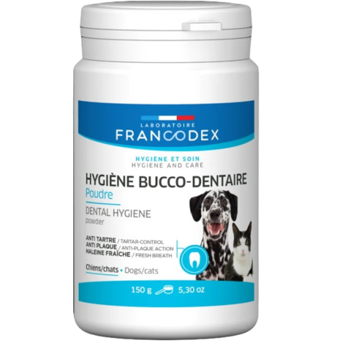 Порошок от зубного налета для собак и кошек FRANCODEX ORAL HYGIENE POWDER 150 гр Порошок от зубного налета для собак и кошек FRANCODEX ORAL HYGIENE POWDER 150 гр