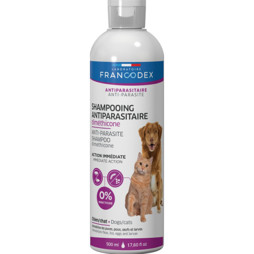 Шампунь противопаразитарный для кошек и собак Francodex Anti-parasite Dimethicone с демитиконом 500 мл