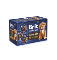 Влажный корм для собак малых пород Brit Premium Fillets in Gravy Multipack филе в соусе Мультипак 12 шт -1020 г