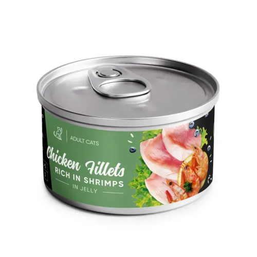 Вологий корм для дорослих котів Savory Chicken Fillets rich in Shrimp in Jelly for Adult Cats філе курки з креветками в желе - 70 г