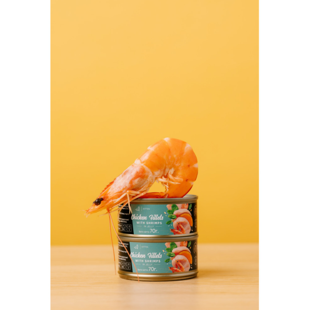Вологий корм для кошенят Savory Chicken Fillets rich in Shrimps in Jelly for Kittens філе курки з креветками в желе -70 г