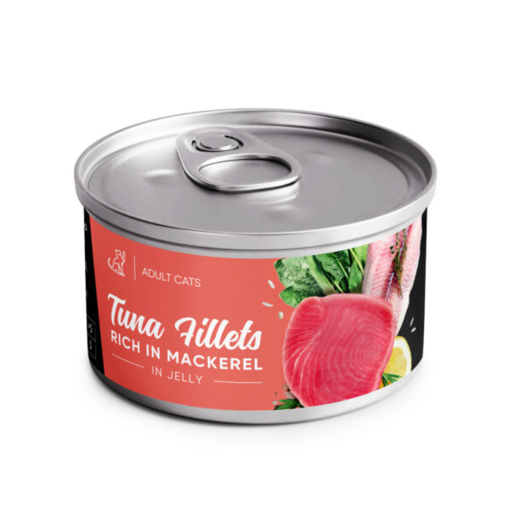 Вологий корм для дорослих котів Savory Tuna Fillets rich in Mackerel in Jelly for Adult Cats філе тунця з макреллю в желе - 70 г