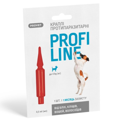 Протипаразитарний препарат для собак до 4 кг Provet PROFILINE краплі 1 піпетка по 0,5 мл