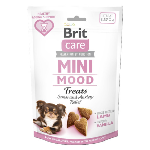 Ласощі для собак малих порід Brit Care Mini Treats Mood проти стресу (ягня смакує ваніль) - 50 г