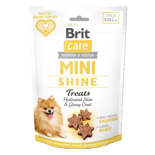 Лакомство для собак малых пород Brit Care Mini Treats Shine для блестящей шерсти (лосось) - 50 г
