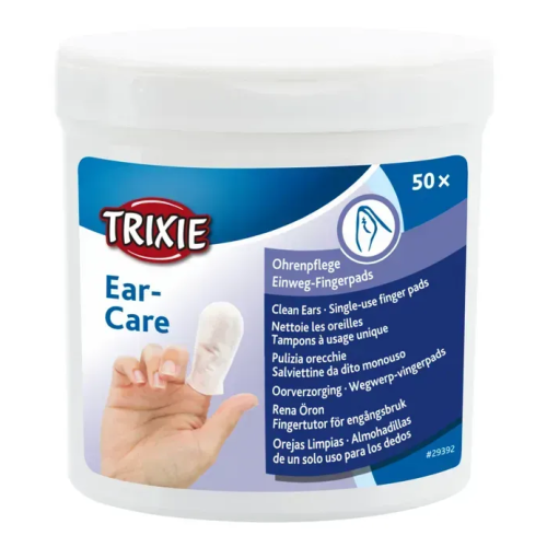 Салфетки на палец для собак Trixie уход за ушами 50шт