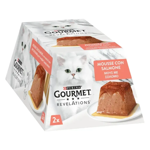 Влажный корм для кошек Gourmet Revelations мусс с лососем - 2х57 г