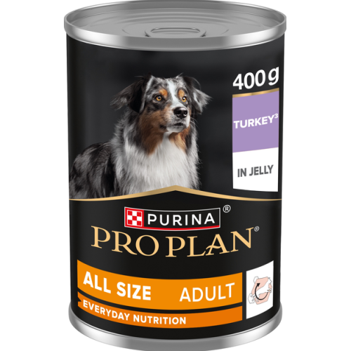 Вологий корм для дорослих собак Purina Pro Plan Adult шматочки в желе, з індичкою 400 г