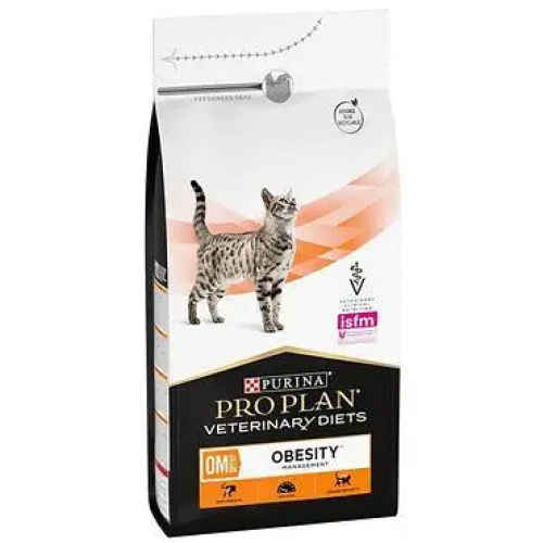 Сухой диетический корм для кошек PURINA Veterinary Diets Feline OM Obesity Management снижение избыточной массы тела 1,5кг