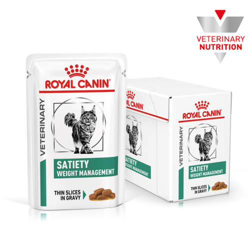Вологий корм для дорослих котів Royal Canin Satiety Weight Management Cat (зниження ваги) шматочки в соусі, пауч 12 шт по 85 г