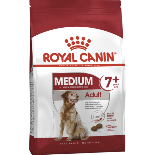 Сухий корм для дорослих собак середніх розмірів старше 7років ROYAL CANIN MEDIUM ADULT 7+ (захист шкіри, шерсті та зубів) 15 кг