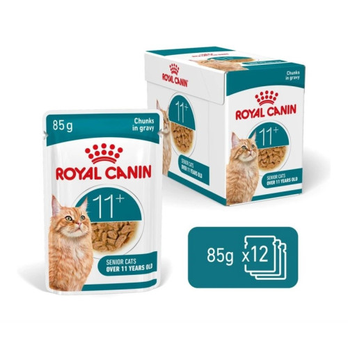 Вологий корм для котів Royal Canin Ageing 11+ шматочки в соусі 12х85г