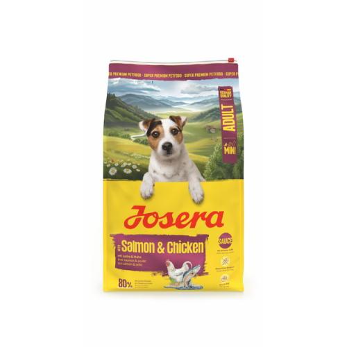Сухий корм для дорослих собак міні-порід Josera Mini Adult with Salmon & Chickens з лососем і куркою 900 г