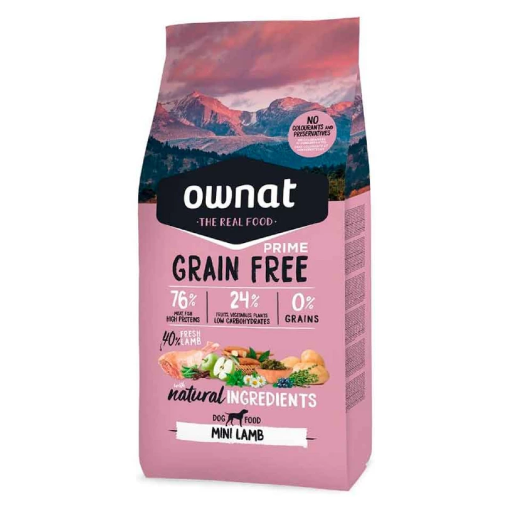 Сухой корм для собак малых пород Ownat Grain Free Dog Mini Lamb (беззерновой) с ягненком - 400 г Сухой корм для собак малых пород Ownat Grain Free Dog Mini Lamb (беззерновой) с ягненком - 400 г