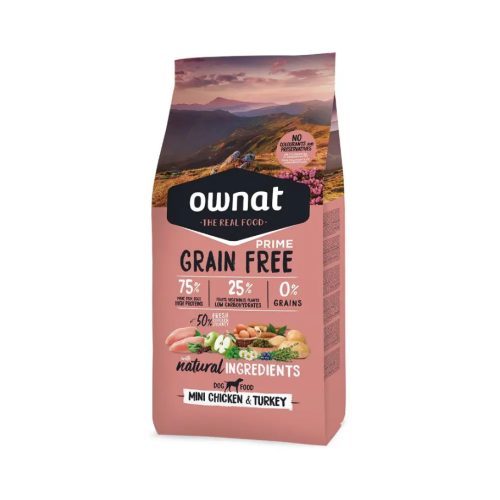 Сухой корм для собак малых пород Ownat Grain Free Dog Mini Chicken & Turkey (беззерновой) с курицей и индейкой - 1 кг Сухой корм для собак малых пород Ownat Grain Free Dog Mini Chicken & Turkey (беззерновой) с курицей и индейкой - 1 кг