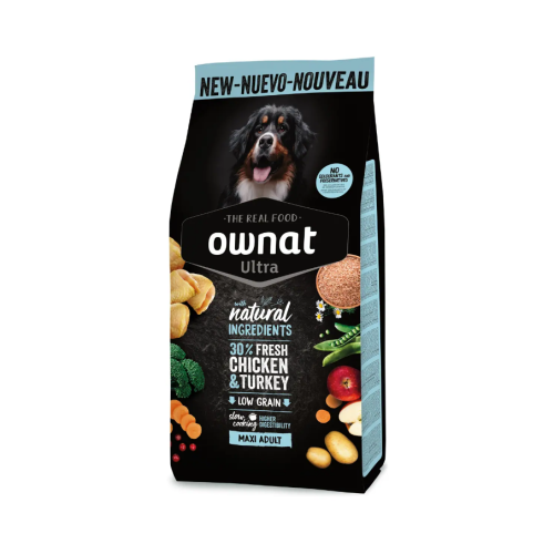 Сухой корм для собак крупных пород OWNAT ULTRA MAXI ADULT (низкозерновой ) с курицей и индейкой - 3 кг Сухой корм для собак крупных пород OWNAT ULTRA MAXI ADULT (низкозерновой ) с курицей и индейкой - 3 кг