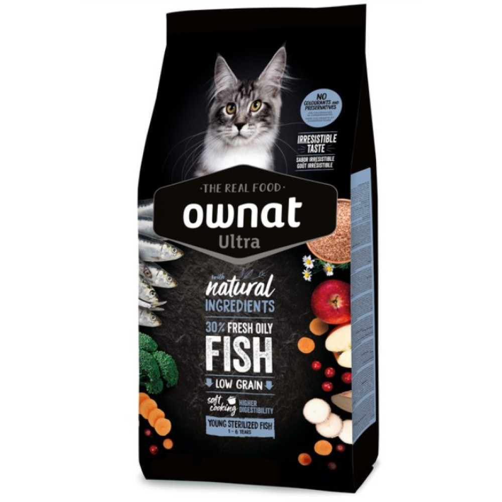 Сухий корм із рибою для стерилізованих котів Ownat Ultra Cat Fish Sterilised - 3 кг Сухий корм із рибою для стерилізованих котів Ownat Ultra Cat Fish Sterilised - 3 кг